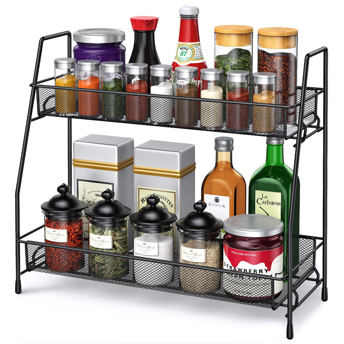 SPISPI Spice Rack Organizer for Cabinet, Bathroom Organizer Countertop, Bathroom Counter Organizer, Kitchen Countertop Organizer, Bathroom Vanity Organizer