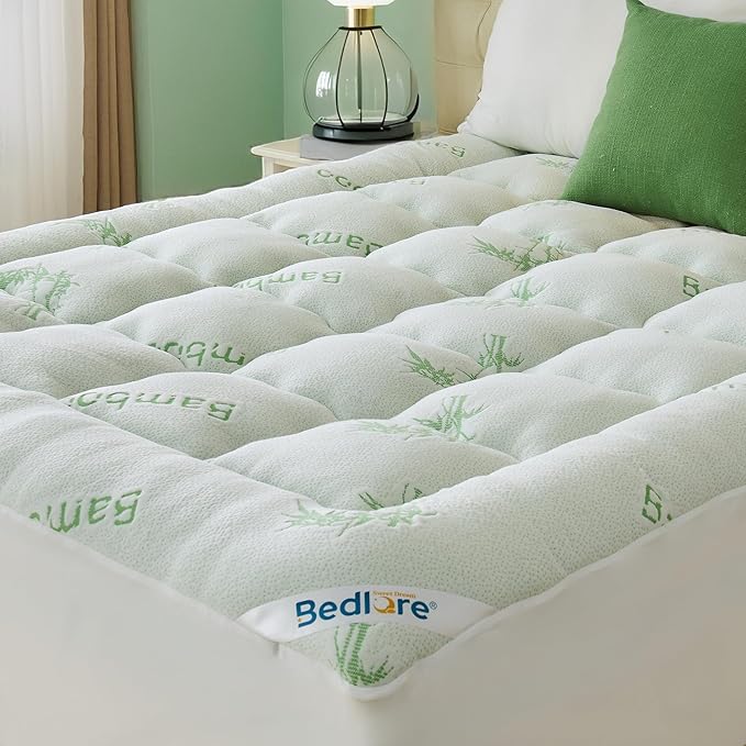 BEDLORE Twin XL Mattress Topper Viscose Derived from Bamboo, Thick Pillow Top