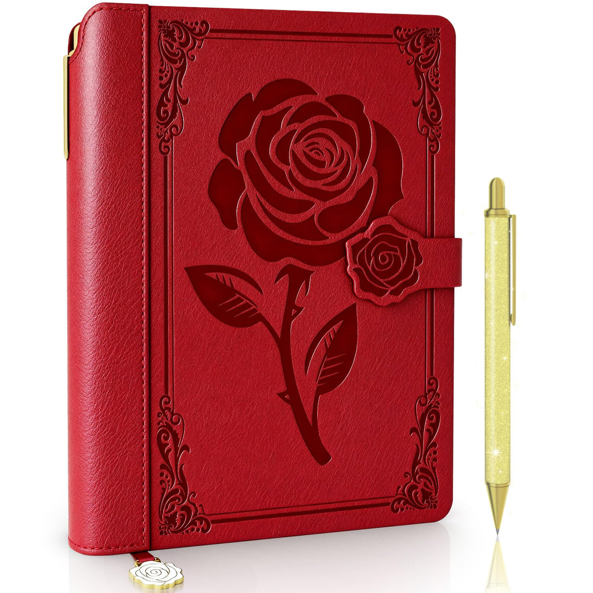 Aocii leather Journal for Women, A5 lined Daily Journal Notebook, Pretty Journaling for Writing, Hardcover Vintage Travel Journals, 240 Pages/120 Sheets, Pen included