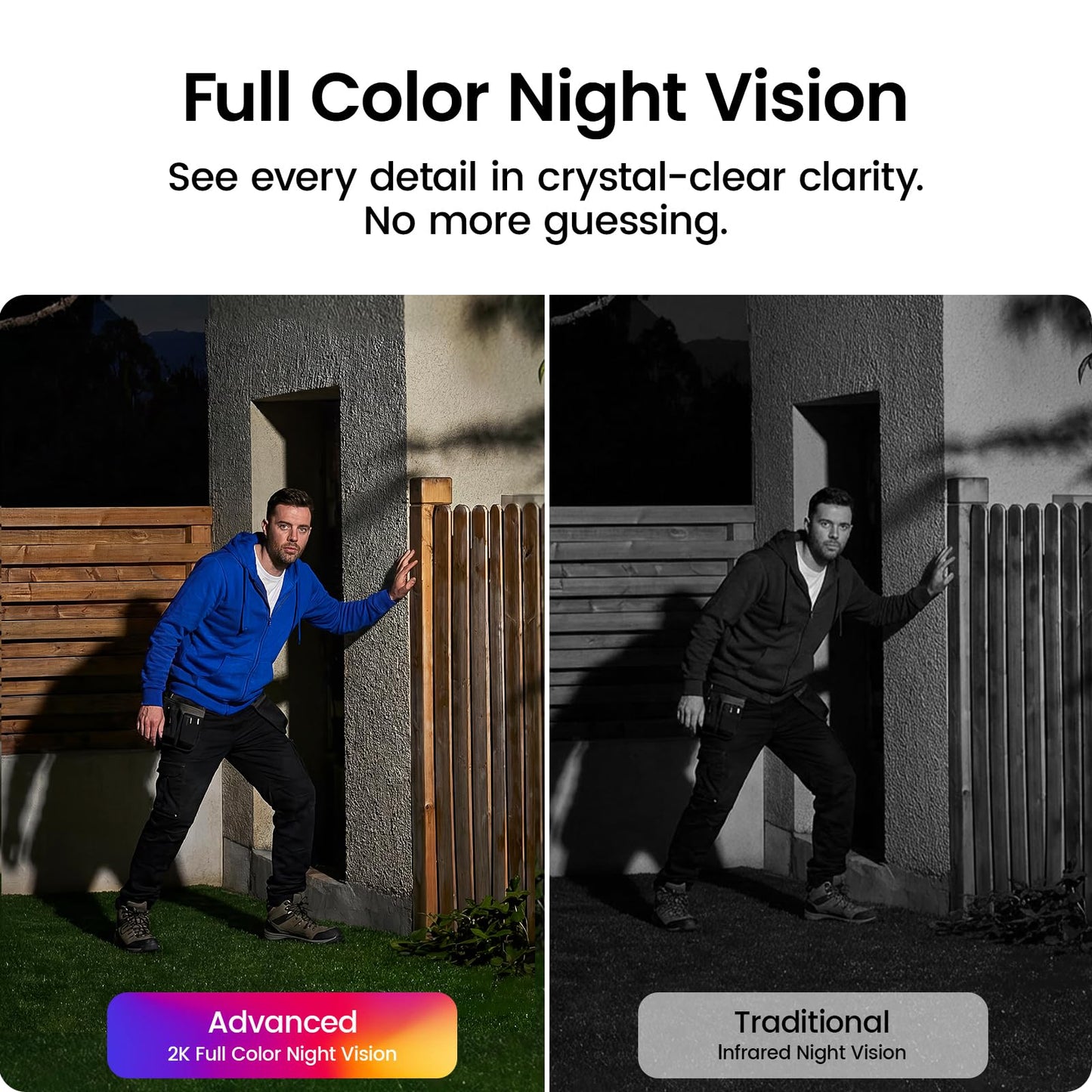 aosu Solar Security Cameras Wireless Outdoor Home System, True 2K HD, Cross-Camera Tracking, PIR + AI Human Detection, Color Night Vision, Local Storage, No Subscription Required, 4-Cam-Kit