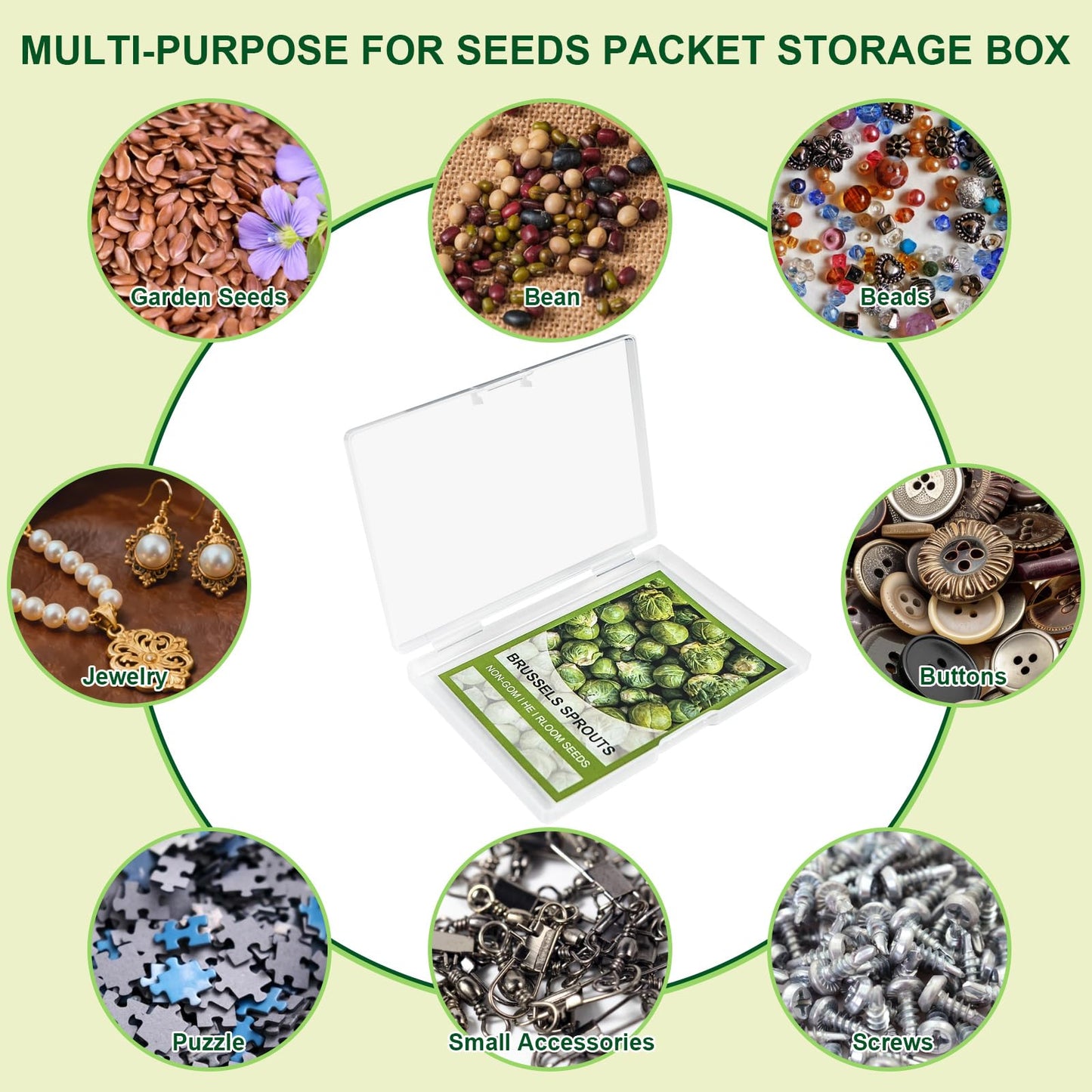 26 Slots Seed Storage Organizer Box with 10 Seed Envelopes, Oxford Cloth Seeds Storage Container with Insulated Bag, Garden Seed Packet Organizer with Label Stickers for Vegetable Flower Plants