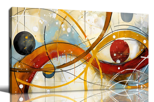 Large Abstract Yellow Canvas Wall Art for Living Room Bedroom Home Office Modern Wall Decor Line Geometric Abstract Picture Framed Canvas Prints Size 20x40