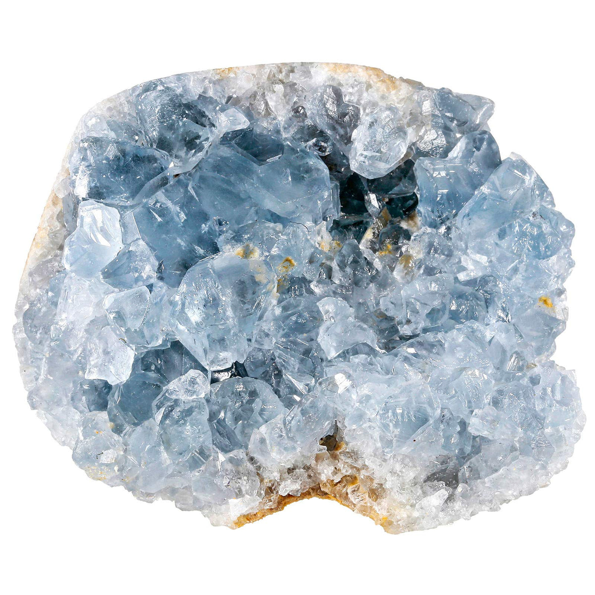 Rockcloud Natural Raw Blue Celestite Mineral Healing Crystal Cluster Geode Irregular Home Decoration Gemstone Specimen, 0.48-0.66 lb