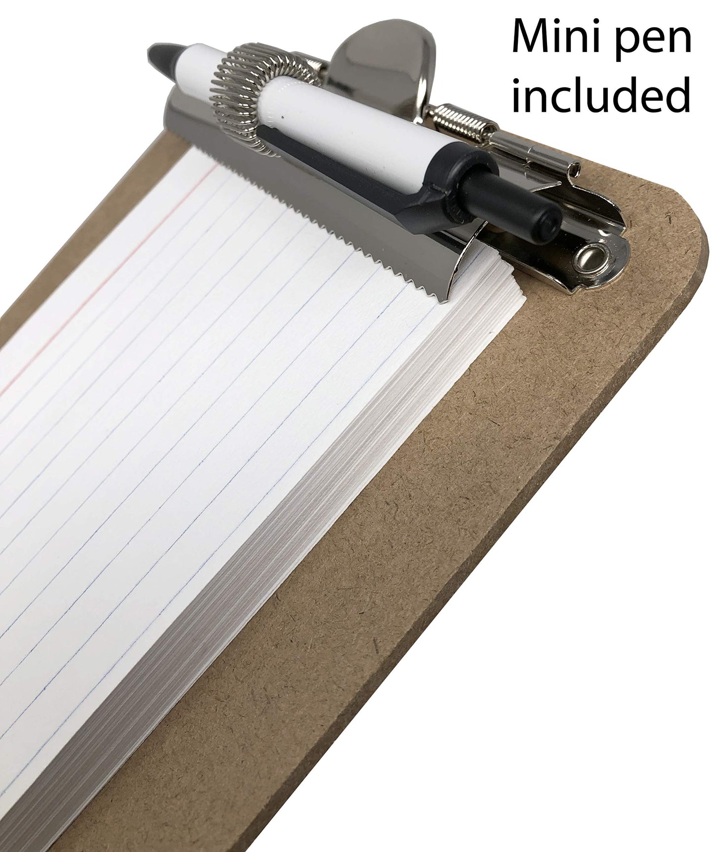 Trade Quest Mini Clipboard 5'' x 7'' Pen Holder Clip (Pack of 6) (Pen Included)