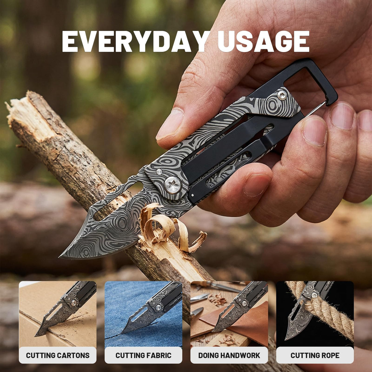 9-in-1 EDC Mini Multitool Knife, Folding Utility Knife, Screw Wrenches, Bottle Opener, Screwdriver, Small Pocket Knife For Outdoor, Camping, Hiking, Gifts For Men Women
