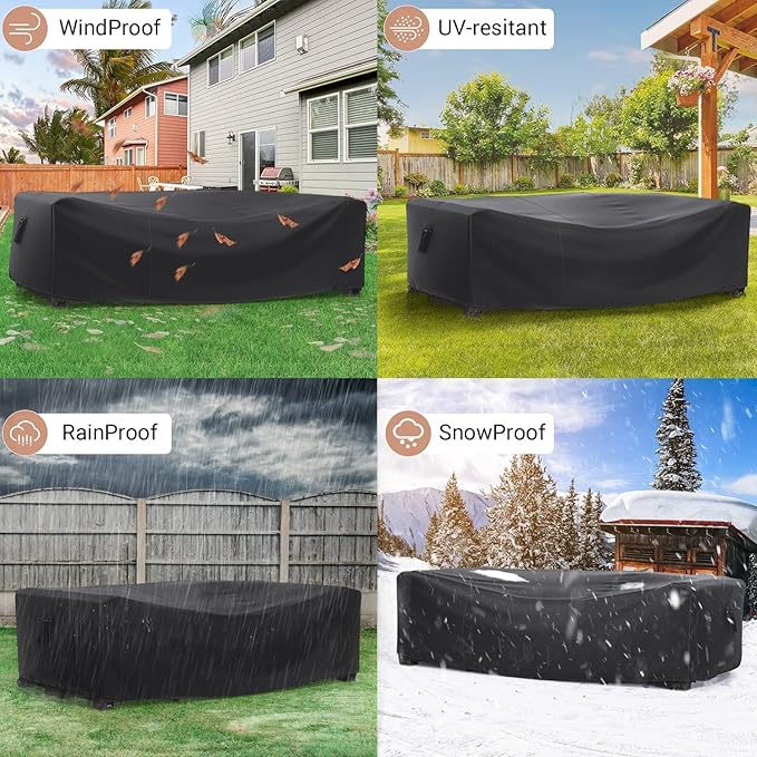 Mrrihand Patio Furniture Set Cover Waterproof, Outdoor Sectional Sofa Set Cover