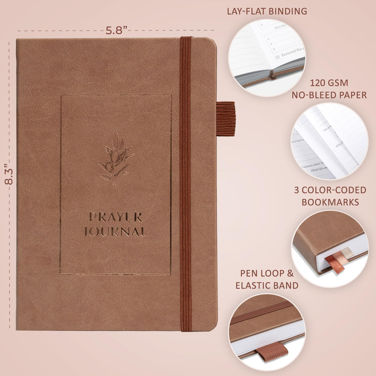 Legend Prayer Journal for Women & Men – Daily Devotional Notebook – Bible Study Supplies & Accessories – Faith Based Gifts – Religious Planner & Spiritual Gods Book, 5.8 x 8.3" (Dark Terracotta)