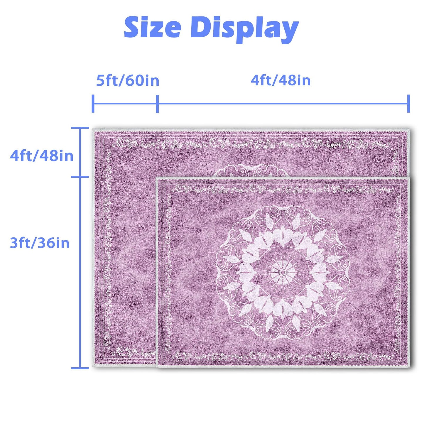 Office Chair Mat for Hard Floors, Desk Chair Rug Protector for Rolling Chair, Anti-Slip Computer Gaming Chair Mat, Carpet Mats for Home Office(Purple,3×4ft/36×48in)