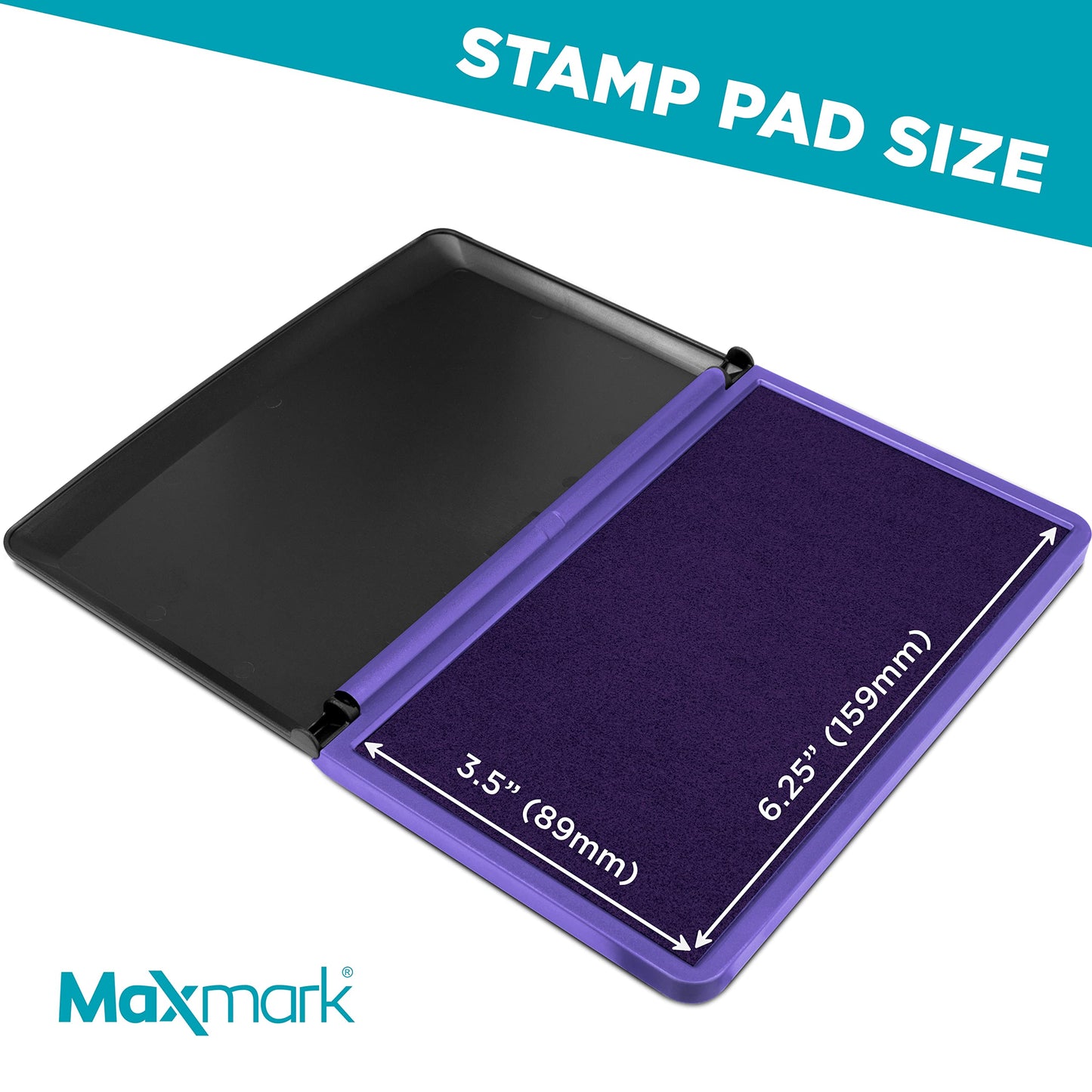 MaxMark Large Premium Purple Ink Stamp Pad - 3.5" x 6.25" - Quality Felt Pad