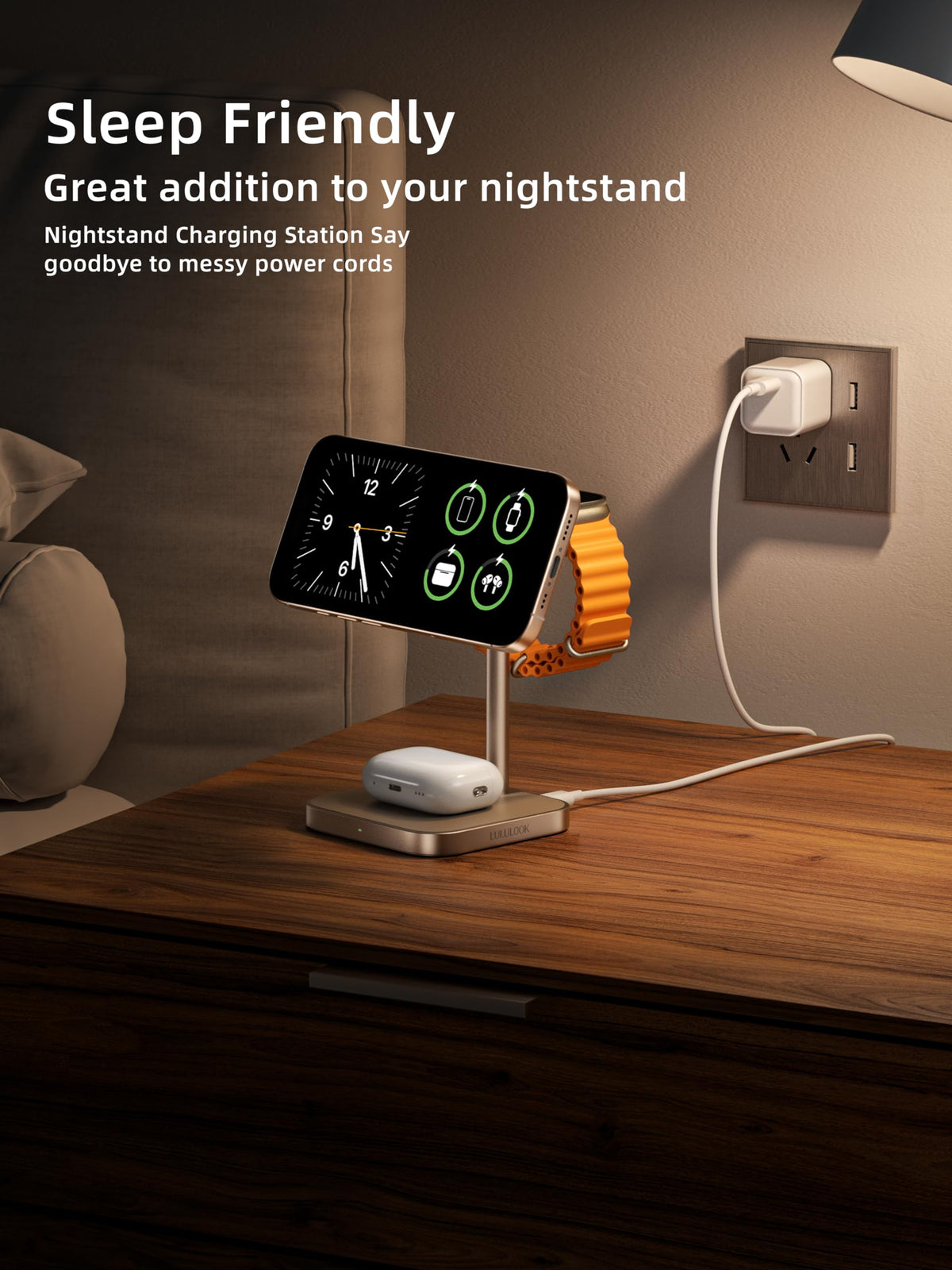 [Qi2 Certified ] LULULOOK 3 in 1 Charging Station with MagSafe, 15W QI2 Wireless Charger Stand Magnetic Charger for iPhone 17/16/15/14/13/12 Series, AirPods Pro/3/4, Apple Watch with 30W PD Adapter