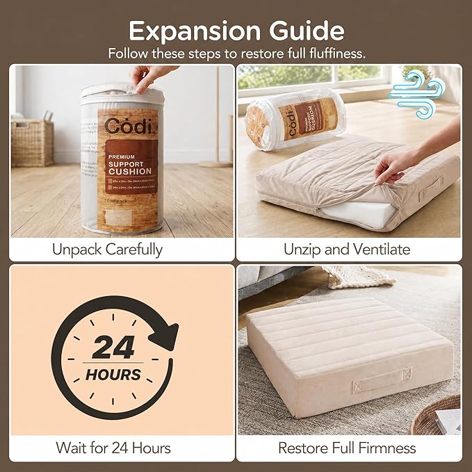 Codi Thick Replacement Couch Cushions 2 Sets, Upholstery Foam