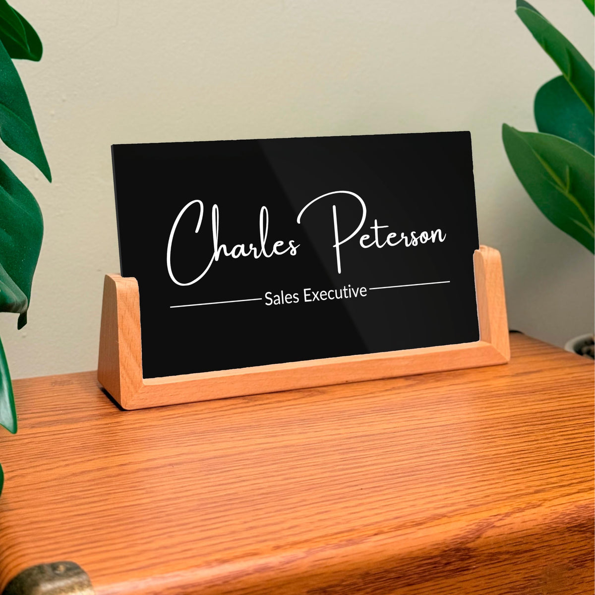 Personalized Name Plate for Office Desk - Business Desk Gift with LED Stand Elegant Office Decor for Coworkers Employees Work Gift for Team Members, Valentines Day