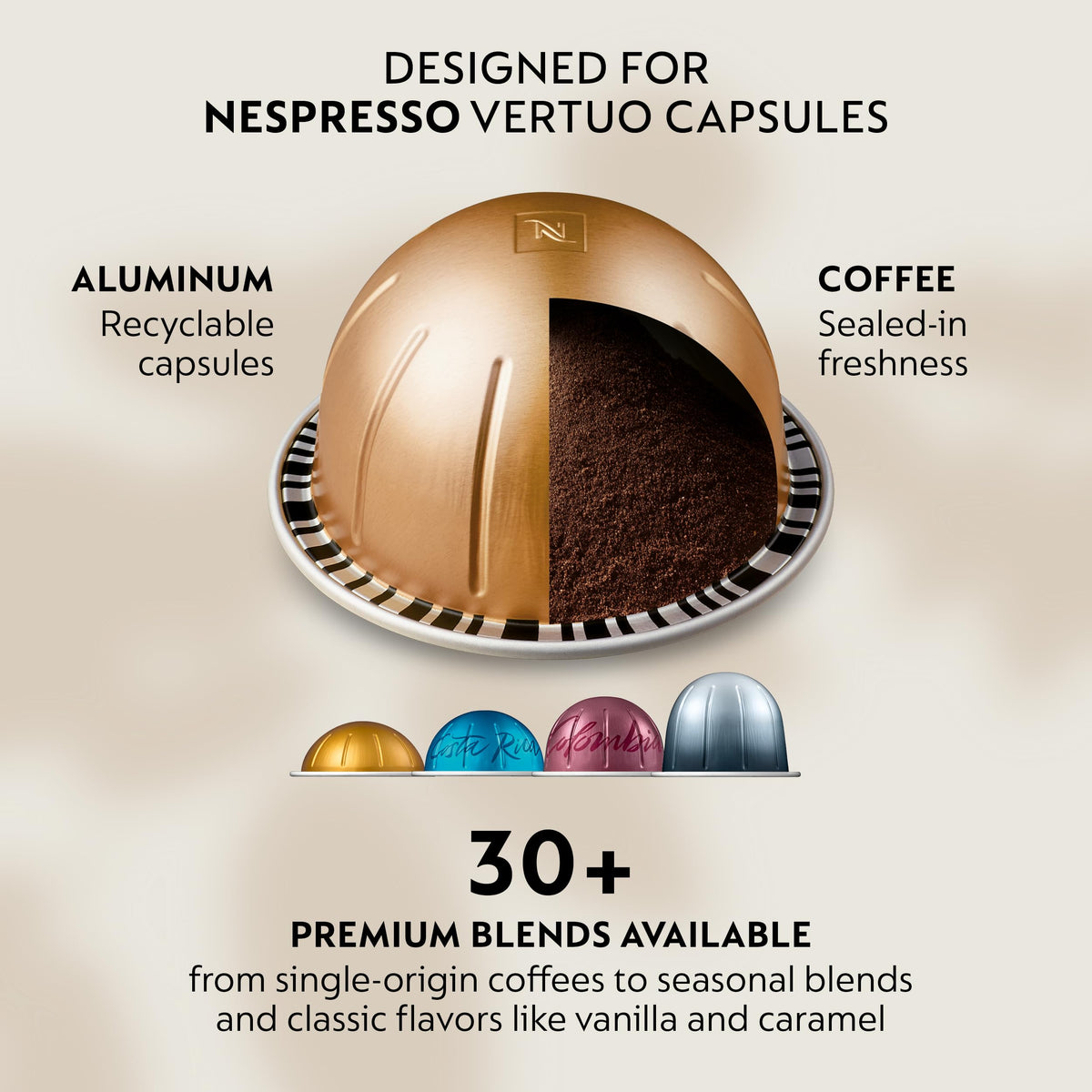 Nespresso Vertuo Coffee and Espresso Maker by Breville, Chrome