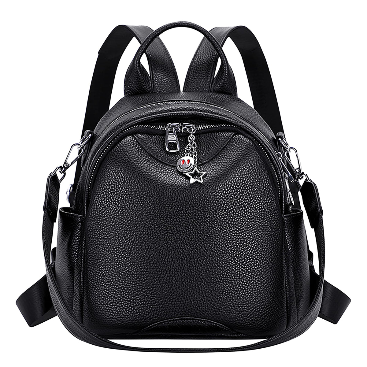 ALTOSY Soft Genuine Leather Backpack for Women Small Convertible Backpack Purse Shoulder Bag for Ladies (S97 Black)