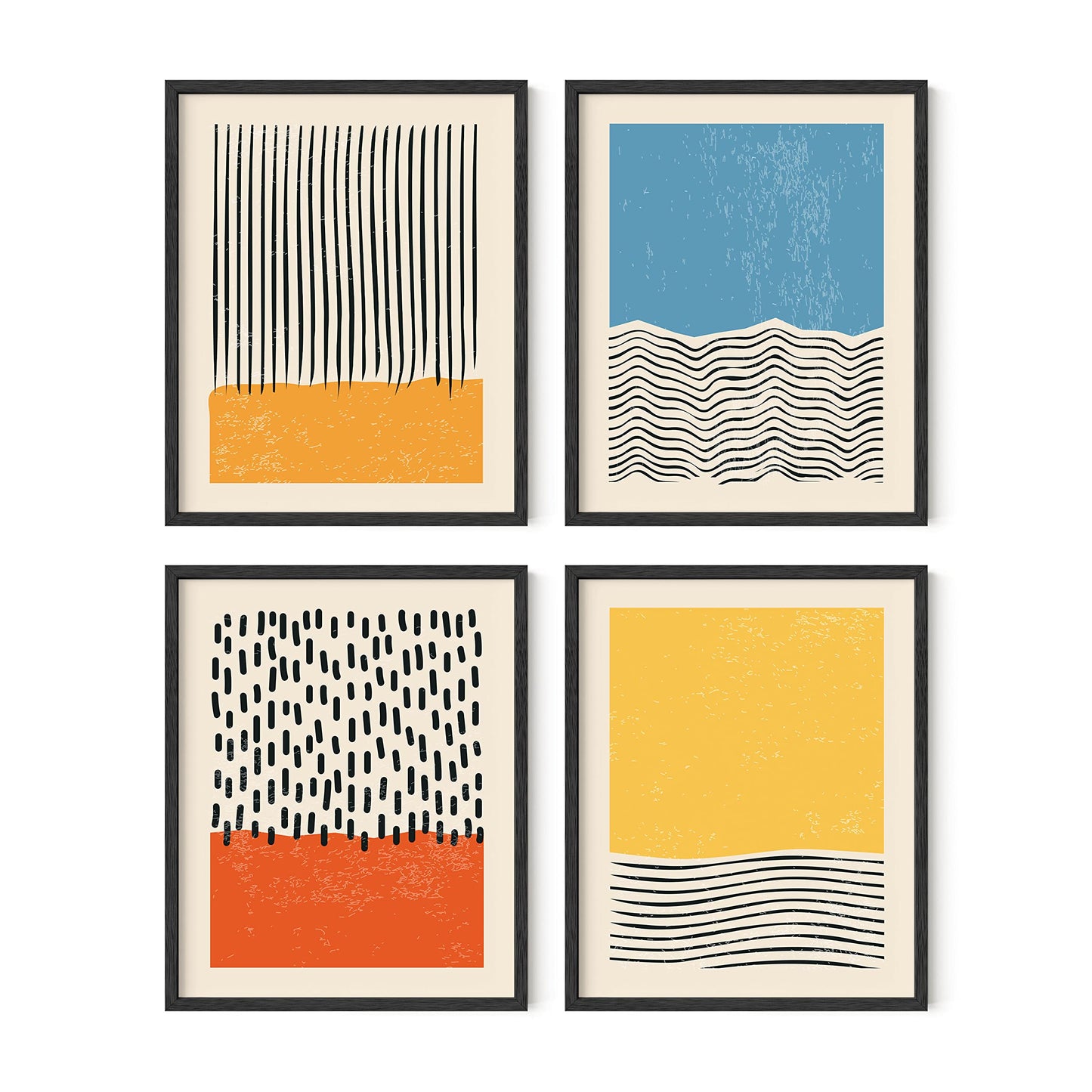 HAUS AND HUES Modern Abstract Wall Art – Mid-Century Modern Prints, Minimalist Abstract Posters, Aesthetic Wall Decor for Home and Office