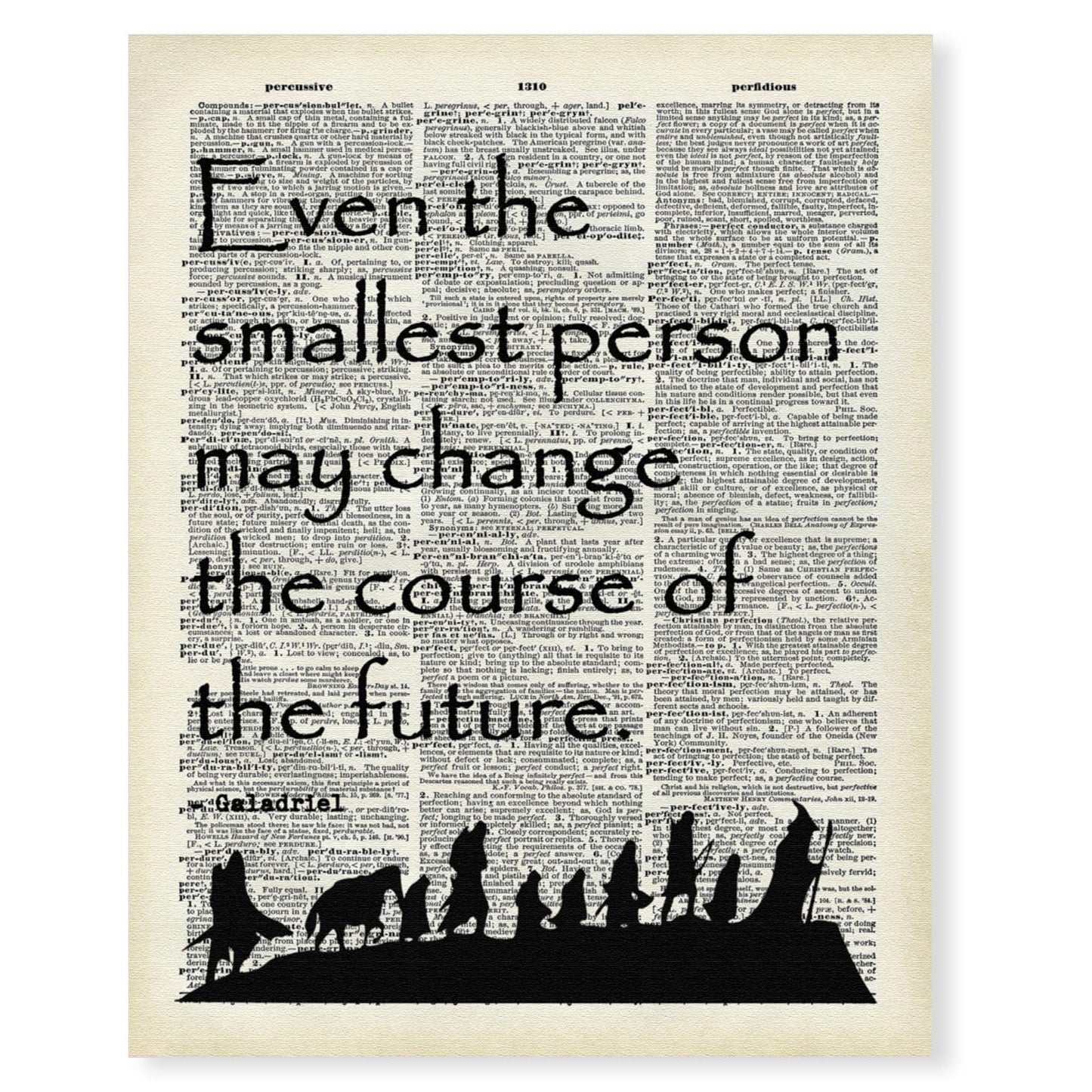 Canvas Wall Art, J.R.R. Tolkien Quote Poster, Dictionary Art Print, Inspirational Quote, lotr Gift, Classroom Office Home Wall Decor, Unframed Canvas Print 11"x14"