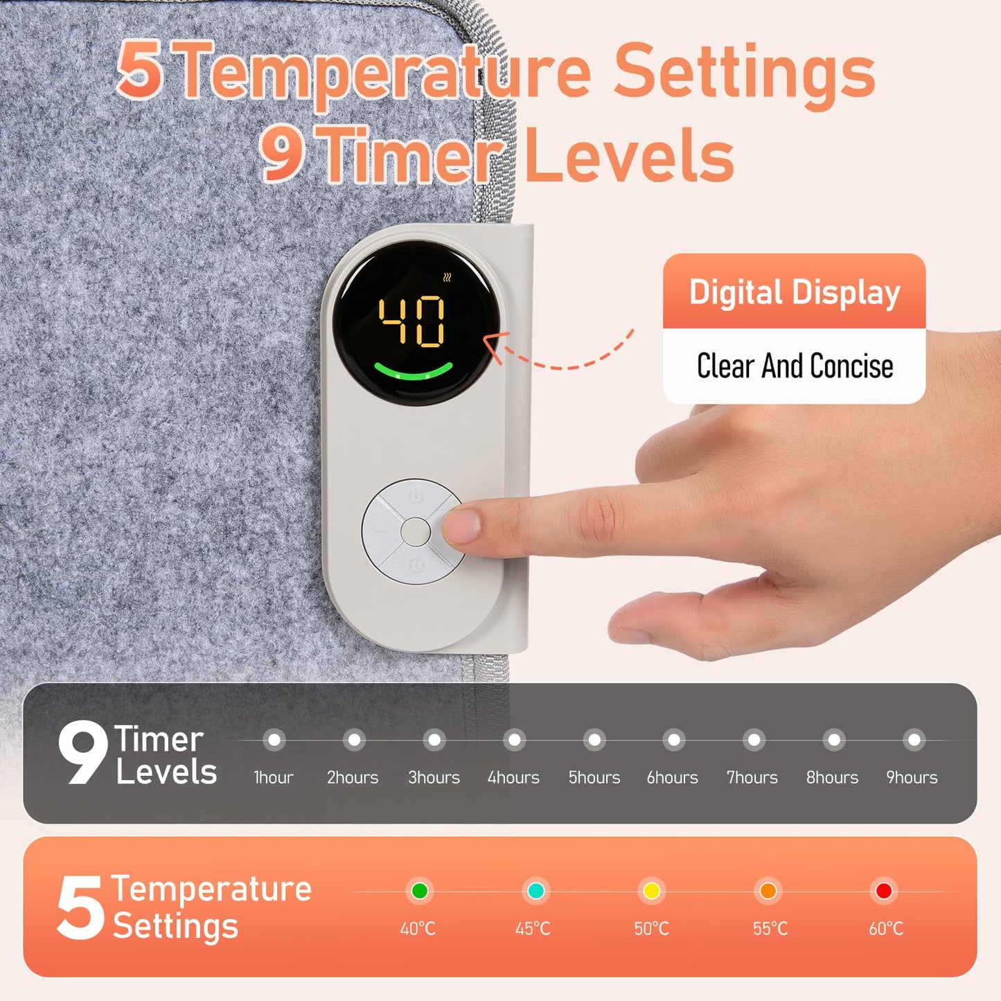 Wasrch Under Desk Warmer Portable Space Heater, Leg Warmer Foot Warmer for Office & Home, Whisper Heat Foldable Energy Efficient With Thermostat Timer Auto Shut Off