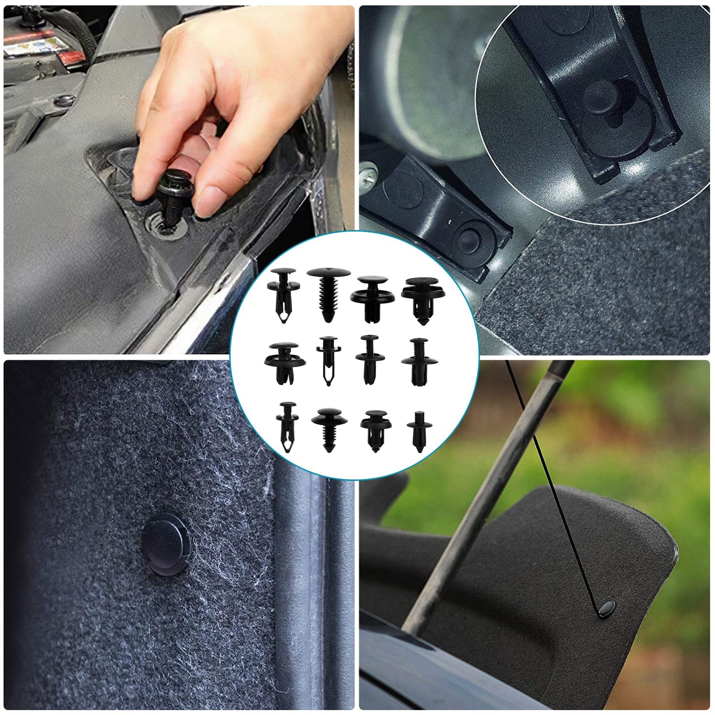 910Pcs Car Push Retainer Clips Plastic Fasteners Kit with 27 Most Popular Size Nylon Bumper Fender Panel Clips Push Pin Rivets for Toyota GM Ford Honda Chrysler