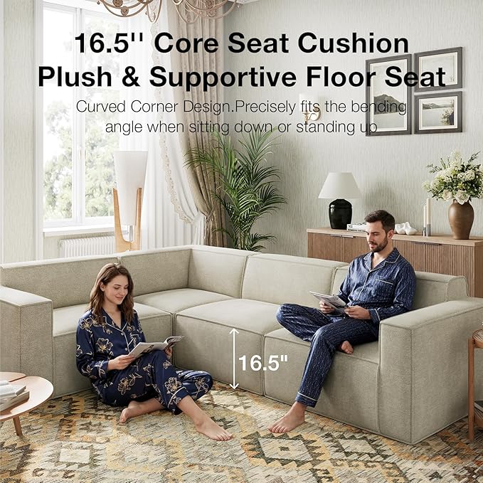 Novilla 109" Modular Sectional Sofa, No Assembly Cloud Sectional Couch