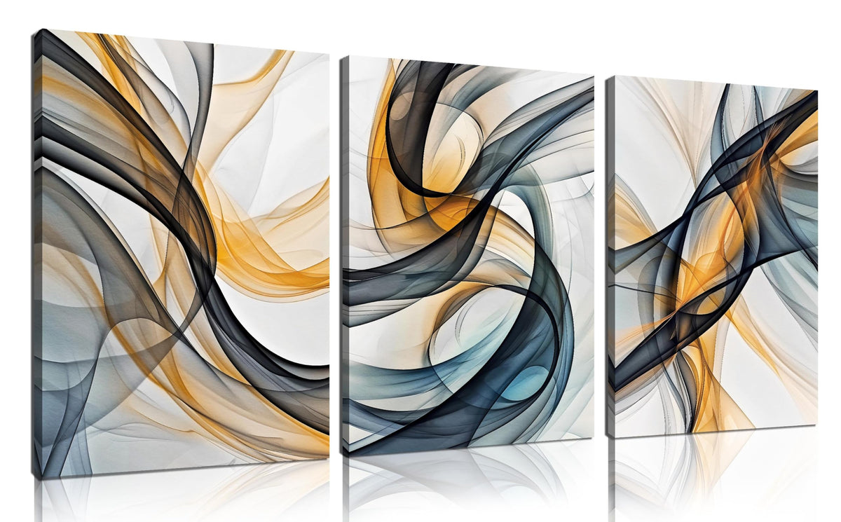 WVMAPTA Abstract Wall Decor for Living Room Modern Prints Wall Art Bedroom 3 Piece Canvas Wall Art for Office Size 12 x 16 Inch