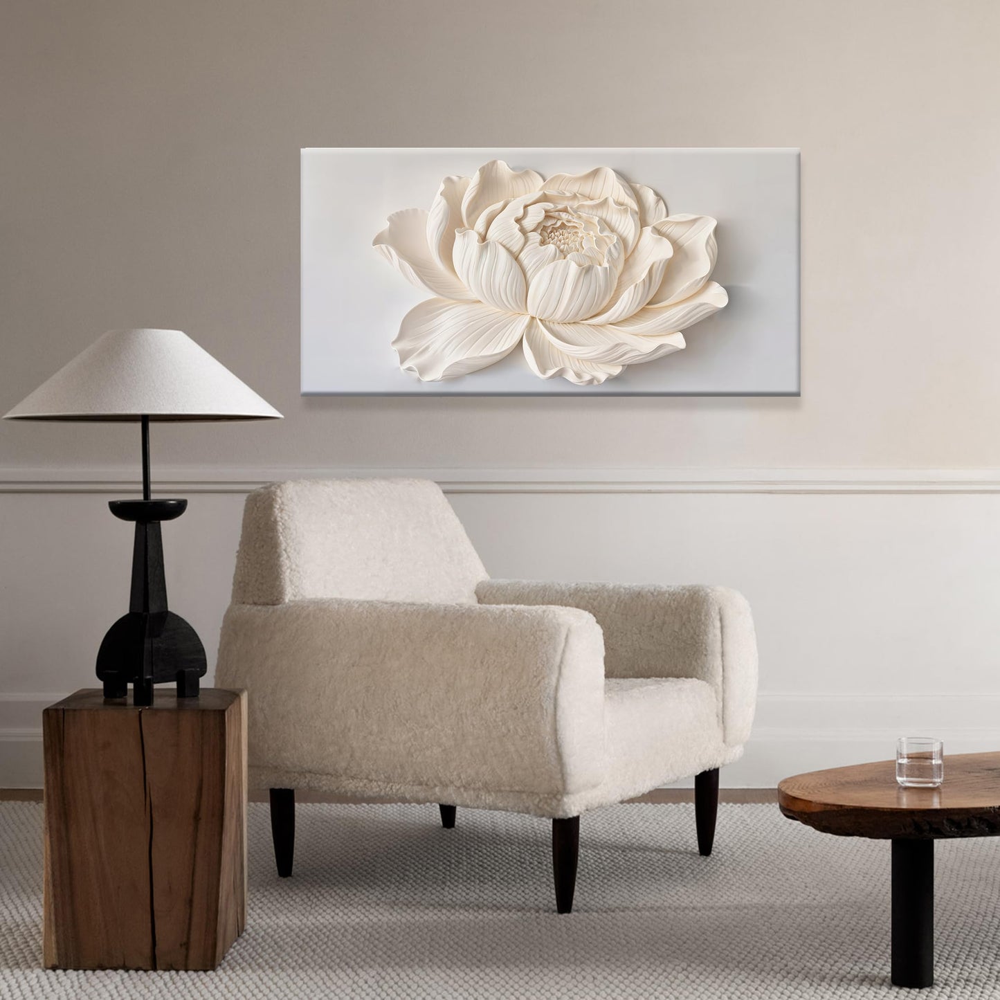 TAIJXAGSG Canvas Wall Art Decor Painting White Flower Plants Wall Decor Botanical Modern Wall Art Print Paintings Decorations Artwork Pictures For Bedroom Living Room Home Office Artwork 20"×40"