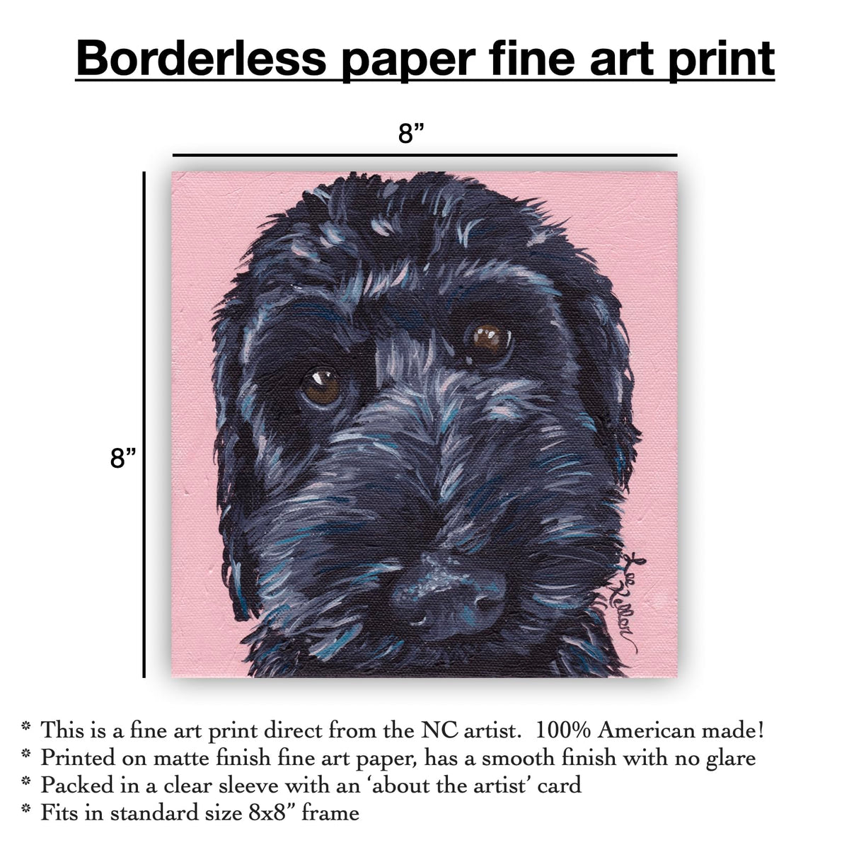 Black Doodle Art Print - Labradoodle Decor - Doodle Art - Gifts for Doodle Lovers - Cute Doodle Print - Black Golden Doodle Lover Gifts - Doodle Wall Art - Doodle Art from Lee Keller, Hippie Hound