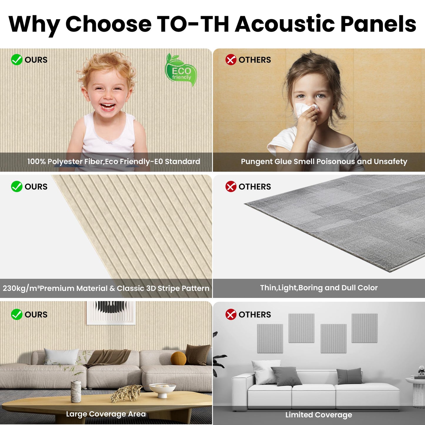 10 Pack Large Acoustic Panels, 47.2 x 23.6 x 0.35 Inch Sound Proof Foam Panels for Walls，Premium Noise Dampening Panels,Sound Panels for Media Room, Office and Studio,Camel