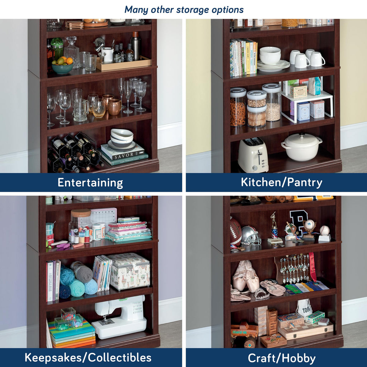 Sauder Miscellaneous Storage 5-Shelf Bookcase/ Book shelf, Select Cherry finish