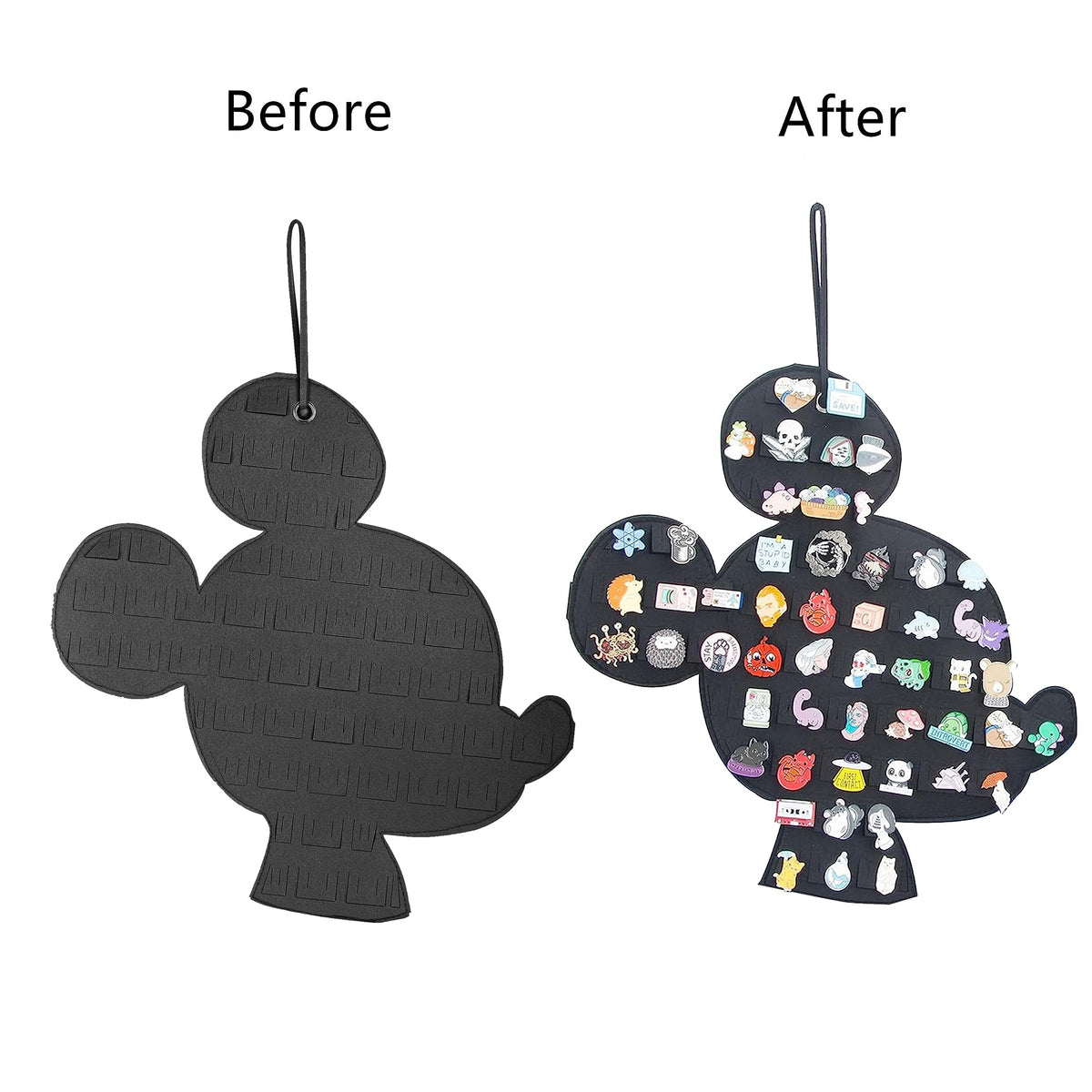 JOYMOMO Hanging Brooch Pin Organizer Enamel Pin Display Cute Cartoon Shape Brooch Pin Display Storage Holder for Brooch Pin(Without Accessories ) (black-mouse)