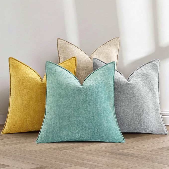 decorUhome Summer Couch Euro Sham Throw Pillow Covers 26x26 Set of 2,