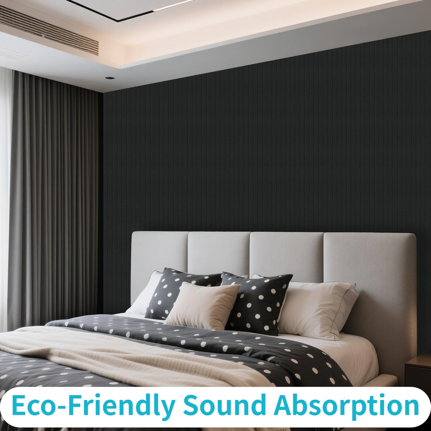 EVERECO 12 Pack Large Acoustic Panels, 47.2×23.6×0.4 inches, Soundproof Panels for Wall, Suitable for Media Room, Office, Studio&Home(Black)