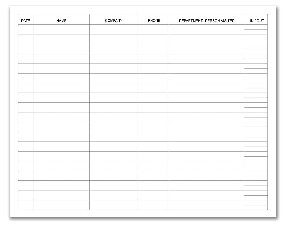 BookFactory Visitor Log Book Visitors Register Sign-in Book - 120 Pages, 8 7/8'' x 7'' - Black Cover, Section Sewn Hardbound (Made in USA)