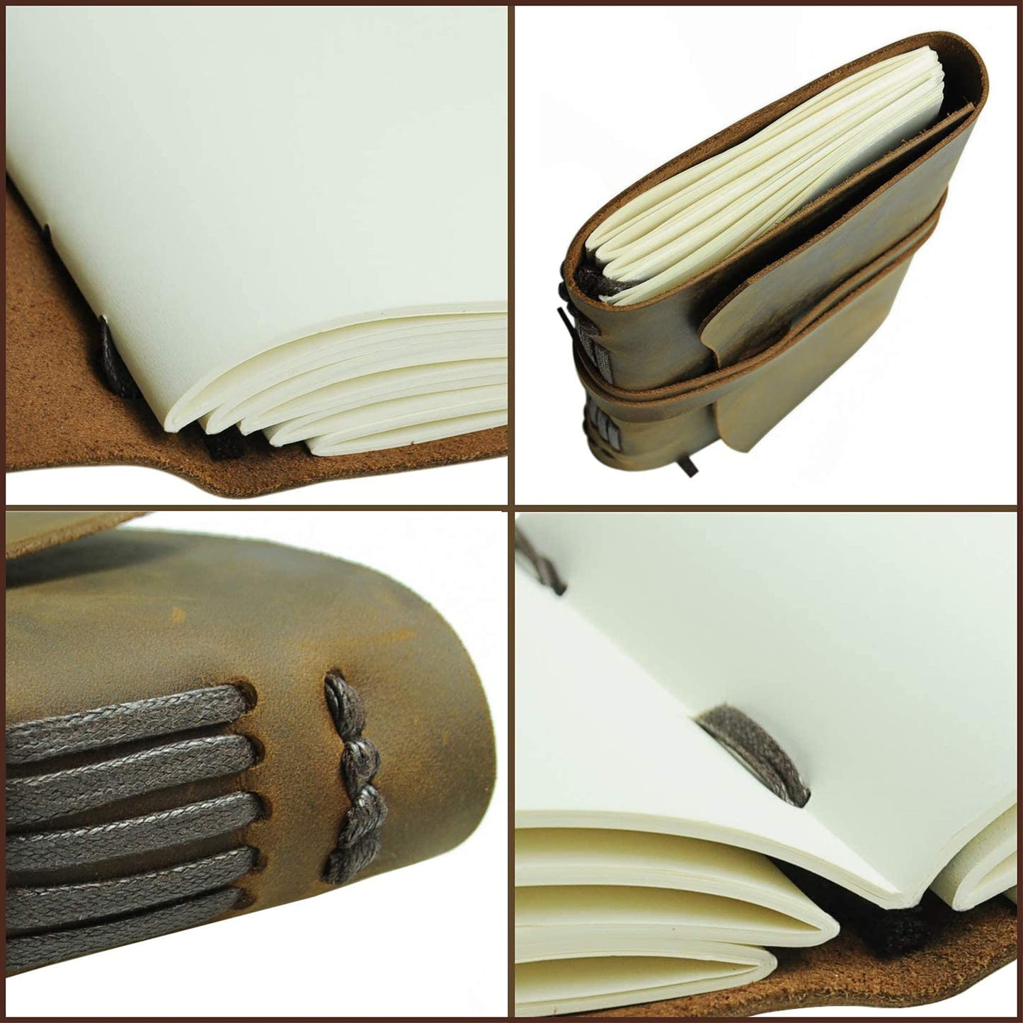 Leather Journal Gift Set with Antique Leather Bookmark + Pen, Handmade Writing Notebook 7x5 Inches Unlined Leather Bound Daily Notepad For Men For Women, Luxury Gift Box Diary for all ages