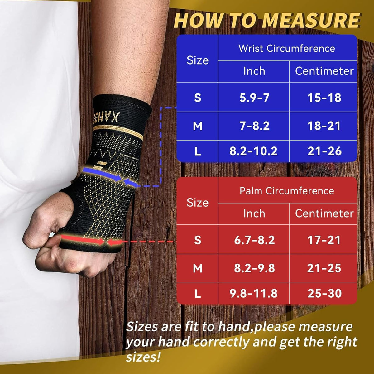 INDEEMAX Copper Wrist Compression Sleeve 1 Pair, Comfortable Hand Brace Support for Arthritis, Tendonitis, Sprains, Workout, Carpal Tunnel - Left & Right - Women and Men