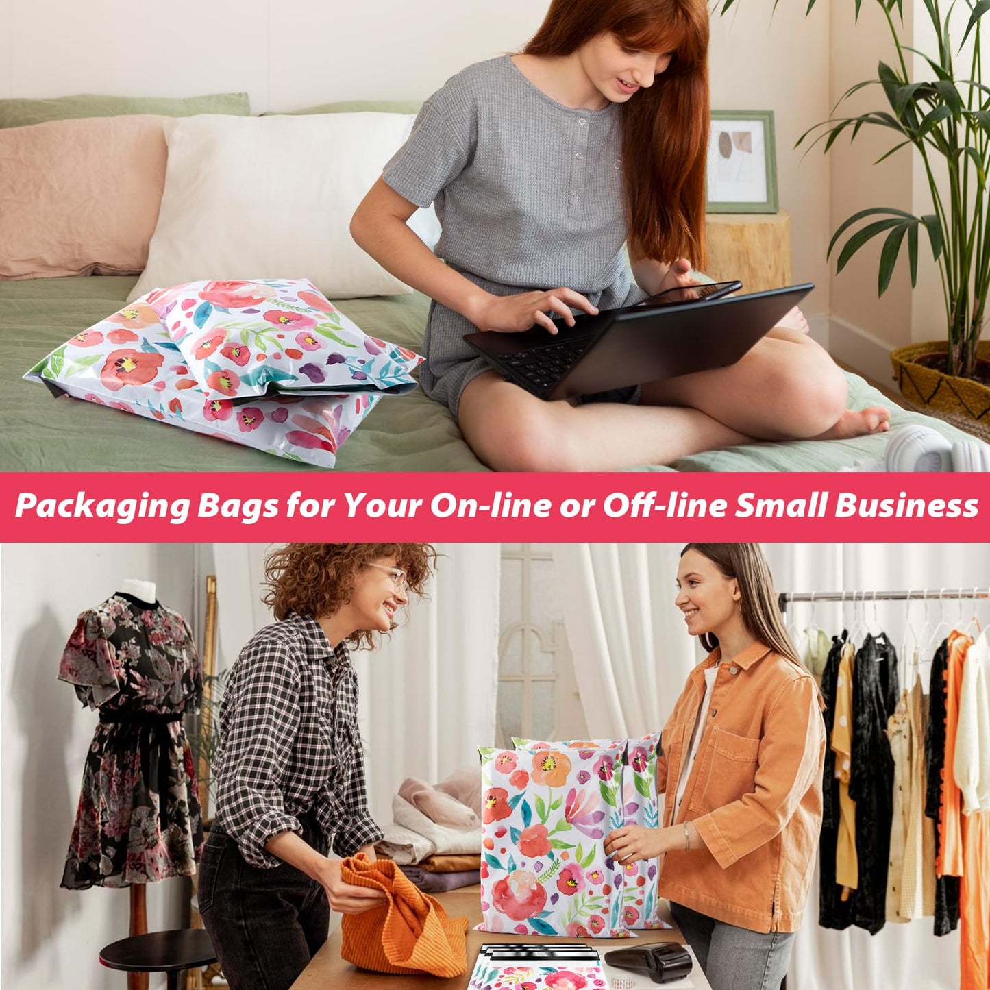 Oududianzi Poly Mailers 10x13, 100PCS Shipping Bags, Self-Seal Mailing Bags, Mailers Poly Bags, Polymailers Packaging Bags for Online Small Bussiness and Retail Stores