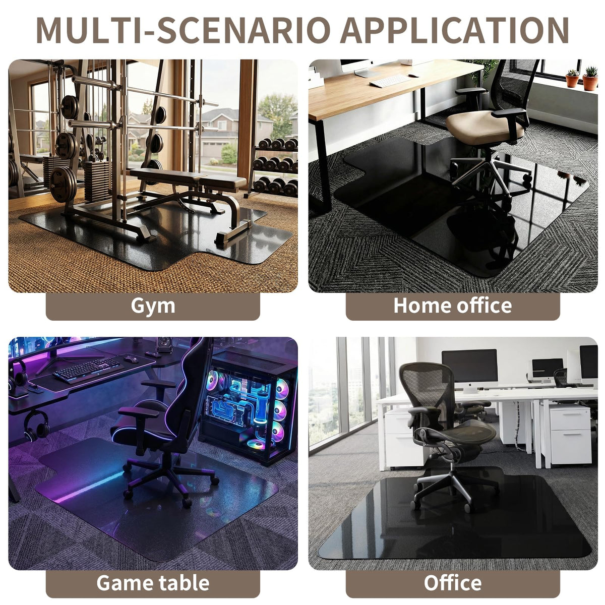 Office Chair Mat for Low Pile Carpeted Floors with Lip, 36" x 48" Plastic Floor mat for Desk Chair on Carpet,Easy Glide Carpet Protector Mat for Computer Chairs,Rolling Chairs,Home,Office (36*48 inch)
