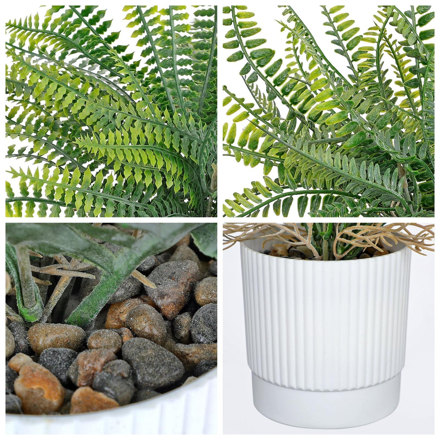 GnFlus Set of 2 Fake Plant Fern Potted Artificial Plants for Shelf Desk Home Bathroom Farmhouse Room Office Kitchen Farmhouse Coffee Table Decor