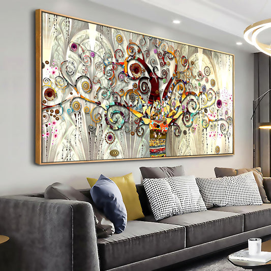Wall Art Abstract Art Paintings Tree of Life Posters Prints Landscape Picture Colorful Modern Canvas Painting for Living Room Bedroom Office Large Decor 30"x60" with Framed