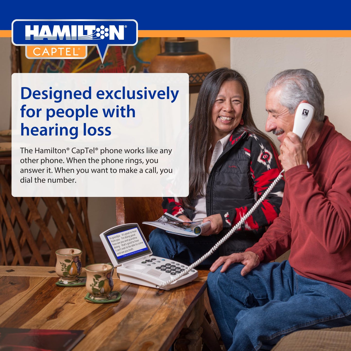 Hamilton CapTel 840i Captioned Telephone, Hearing Impaired Phones, Auto/Assisted Captions & Volume Control up to 40dB, Conventional Button Menu Navigation, Wi-Fi, Answering Machine & Speakerphone