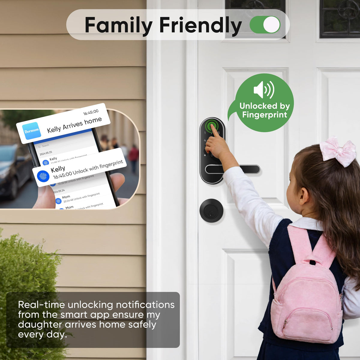 Keyless Entry Fingerprint Digital Smart Lock with Handle & Keypad: Electronic/Electric Lock with Code, App Control Biometric Deadbolt Door Knob for Front, Interior, Exterior & Bedroom Door (Silver)