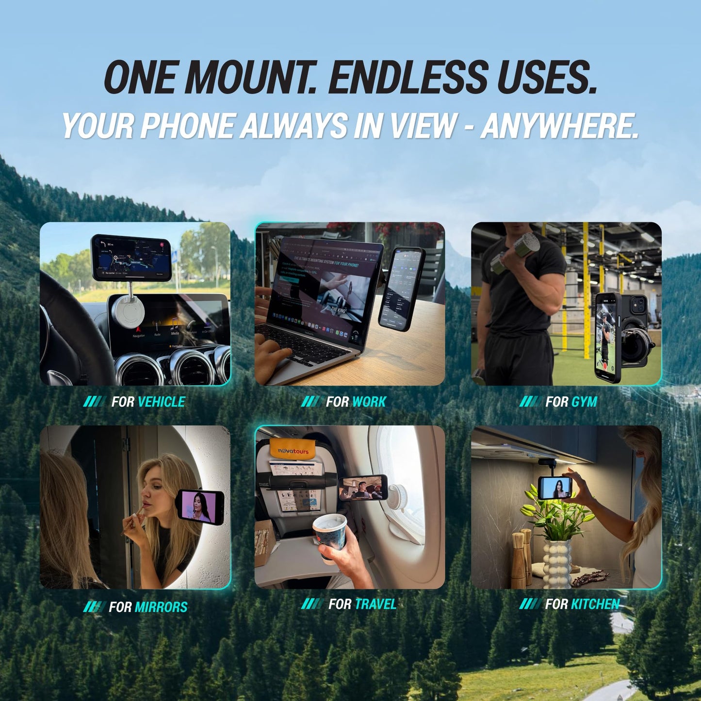 CARMOUNT Clutch-X™ White – Upgraded Vacuum Phone Mount Suction Cup Car Phone Holder for iPhone, Window Phone Mount, 360° Vacuum Magnetic Phone Holder for Car, Magnetic Phone Holder with Suction Cup