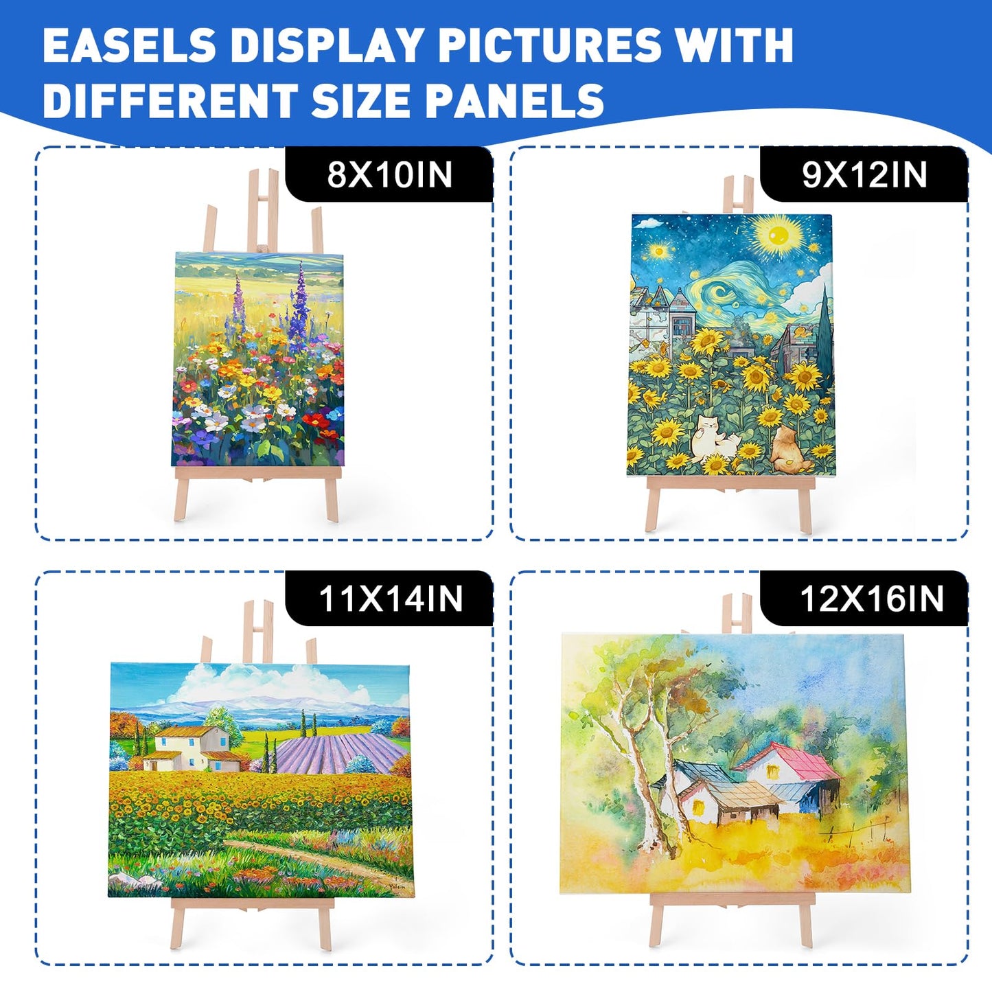 ESRICH 2pcs 17 Inch Tabletop Easels, Easel Stand for Painting,Tripod, Painting Party Easel, Kids Student Desktop Easel for Painting,Paint Easel for Canvas Paint