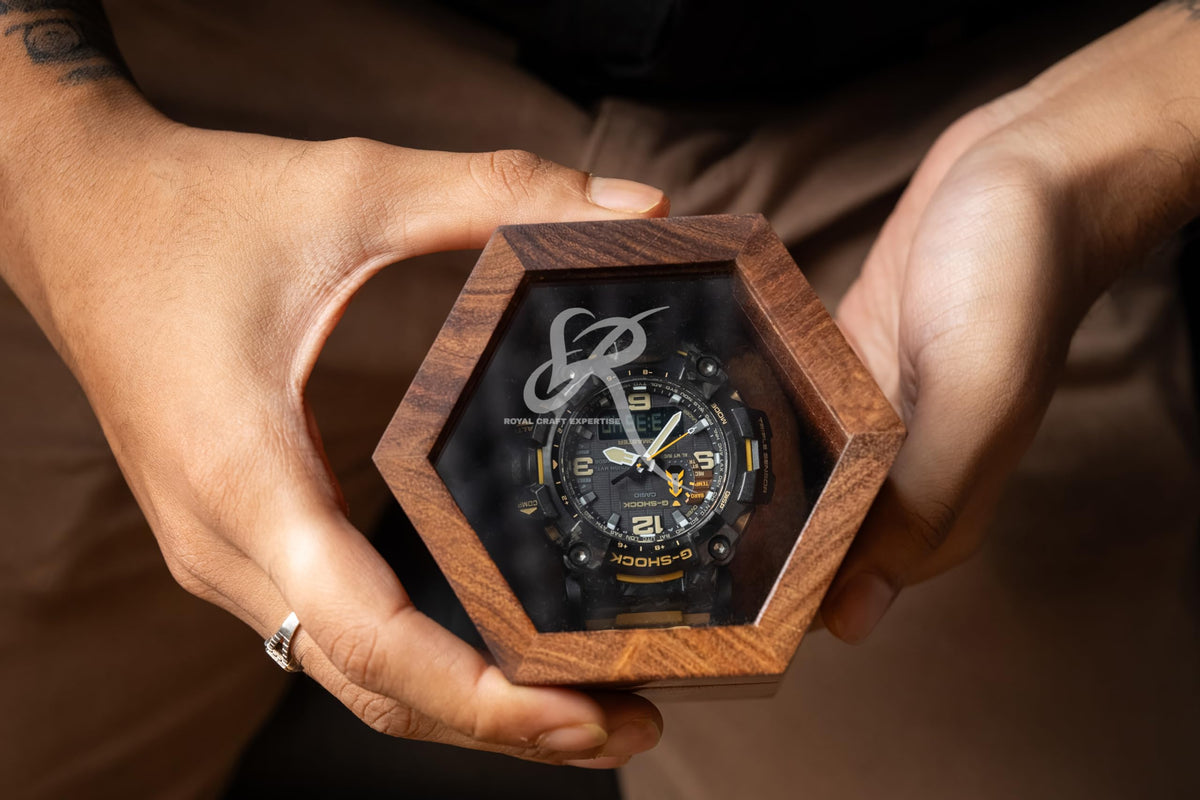 Watch Box for Men, Single Slot Watch Display Case Mens Watch Box Organizer, Dark Rosewood Watch Cases for Men Watch Storage, Valentines Gift Watch Organizer Holder Case for travel with Glass Lid