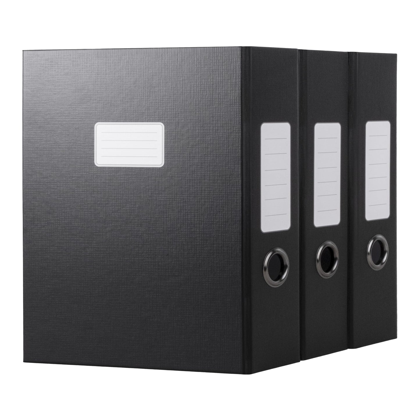JiaWei Black Storage File Boxes,Document File Folder,A4 Archives Cases with Lid,9.4×3×12.5 Inches Filing Box for Office and School（3 Pack）