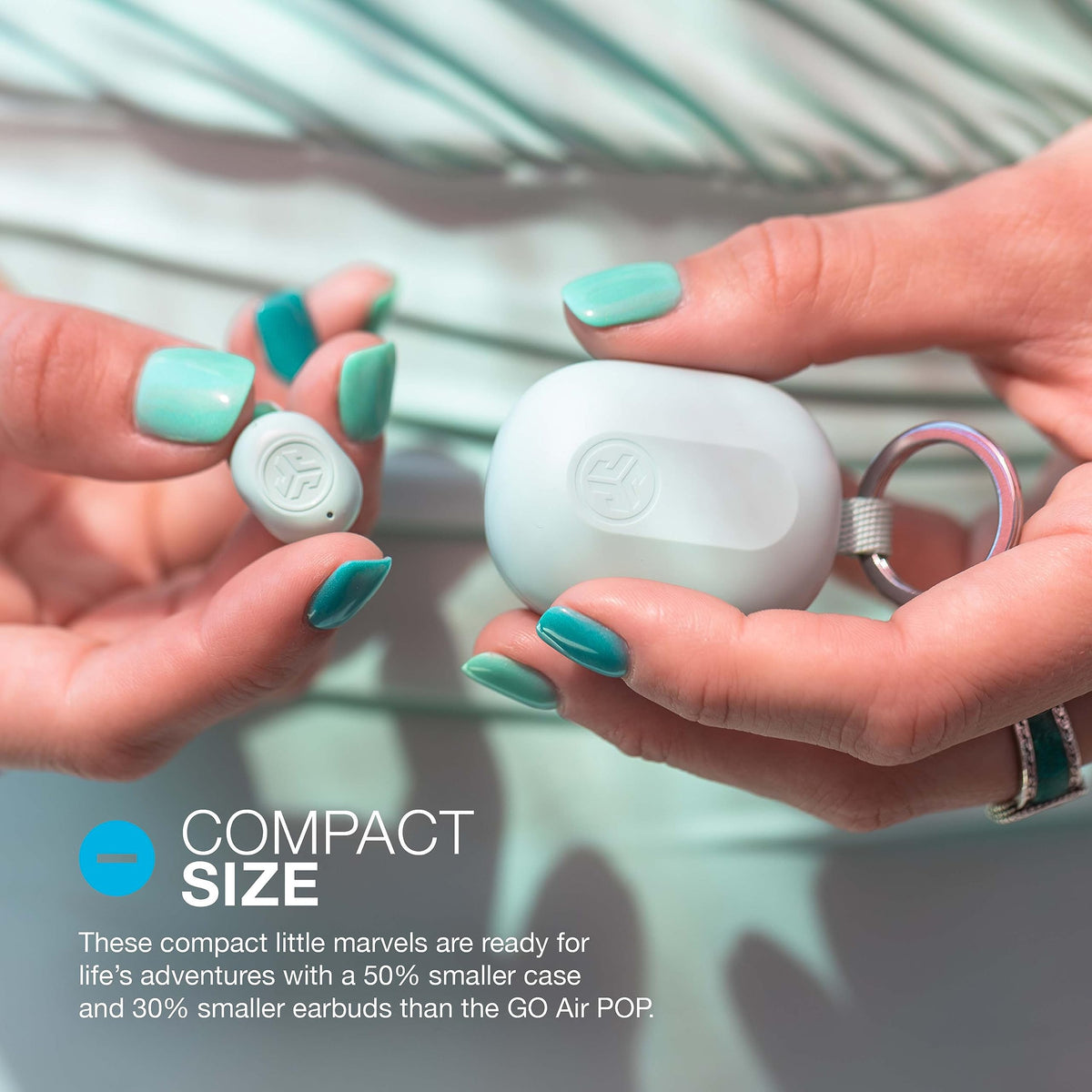 JLab JBuds Mini True Wireless Bluetooth Earbuds + Charging Case, Mint, IP55 Sweat and Dust Proof, Bluetooth Multipoint, Be Aware Audio, 3 EQ Sound Settings, Crystal Clear Calls