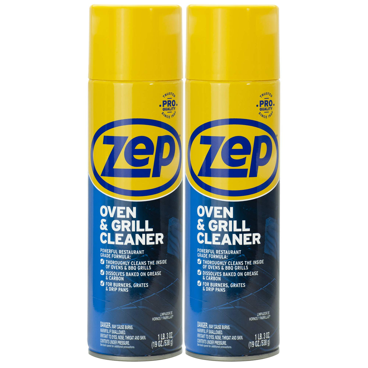 Zep Heavy-Duty Oven and Grill Cleaner - 19 oz (Case of 2) ZUOVGR19 - Dissolves Grease on Contact, on Burners, Grates and Drip Pans