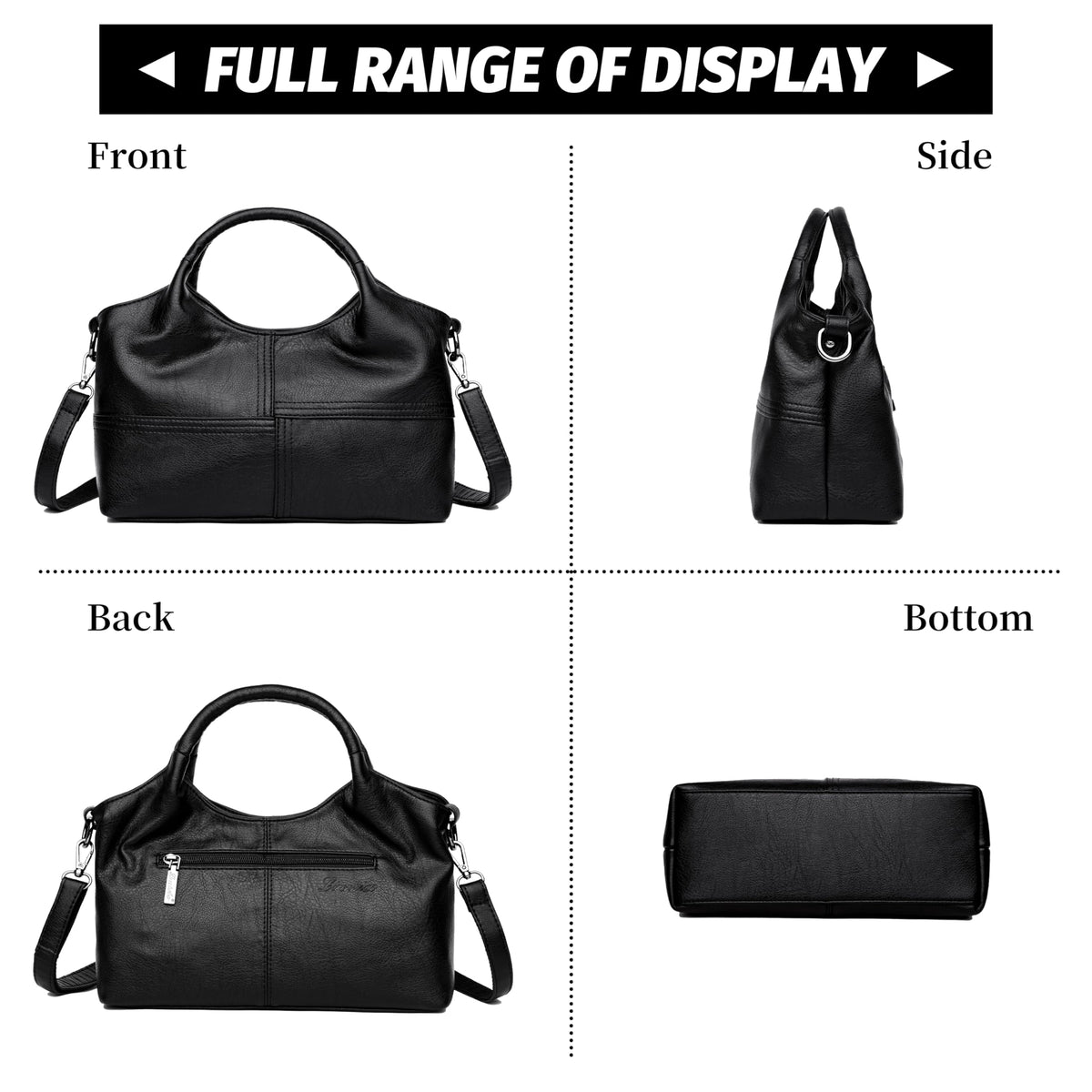 FSD. WG Leather Shoulder Bags Purses and Handbags for Women Top Handle Tote Satchel Ladies Hobo Bags