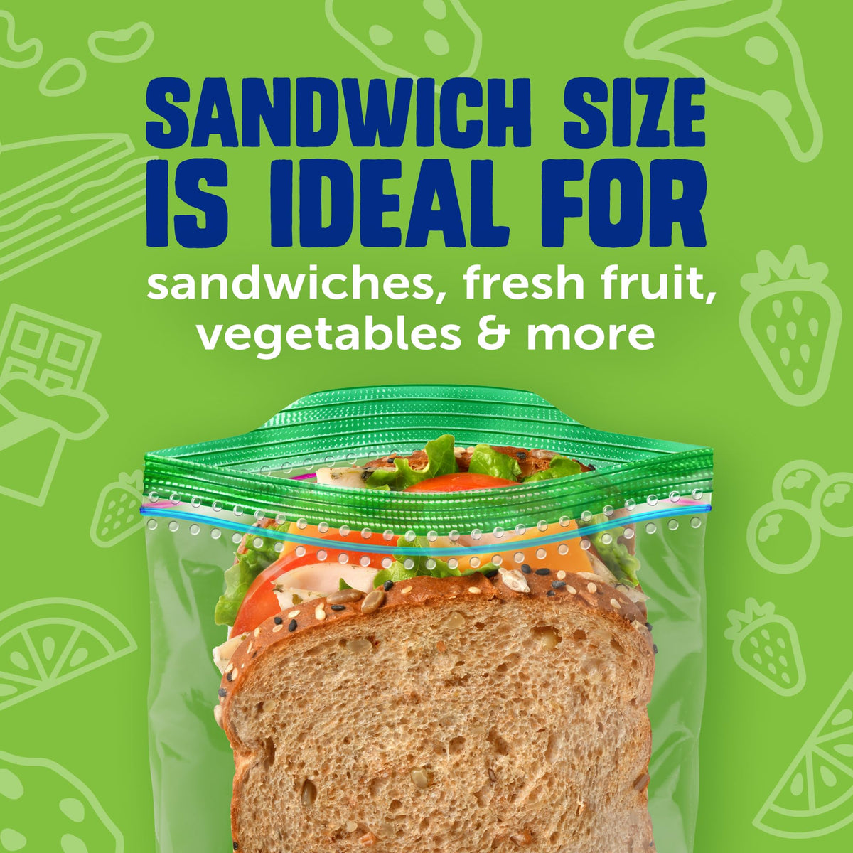 Ziploc 175 Count Sandwich and Snack Bags with EasyGuide Texture, Plastic Storage Bags with Grip 'n Seal Technology