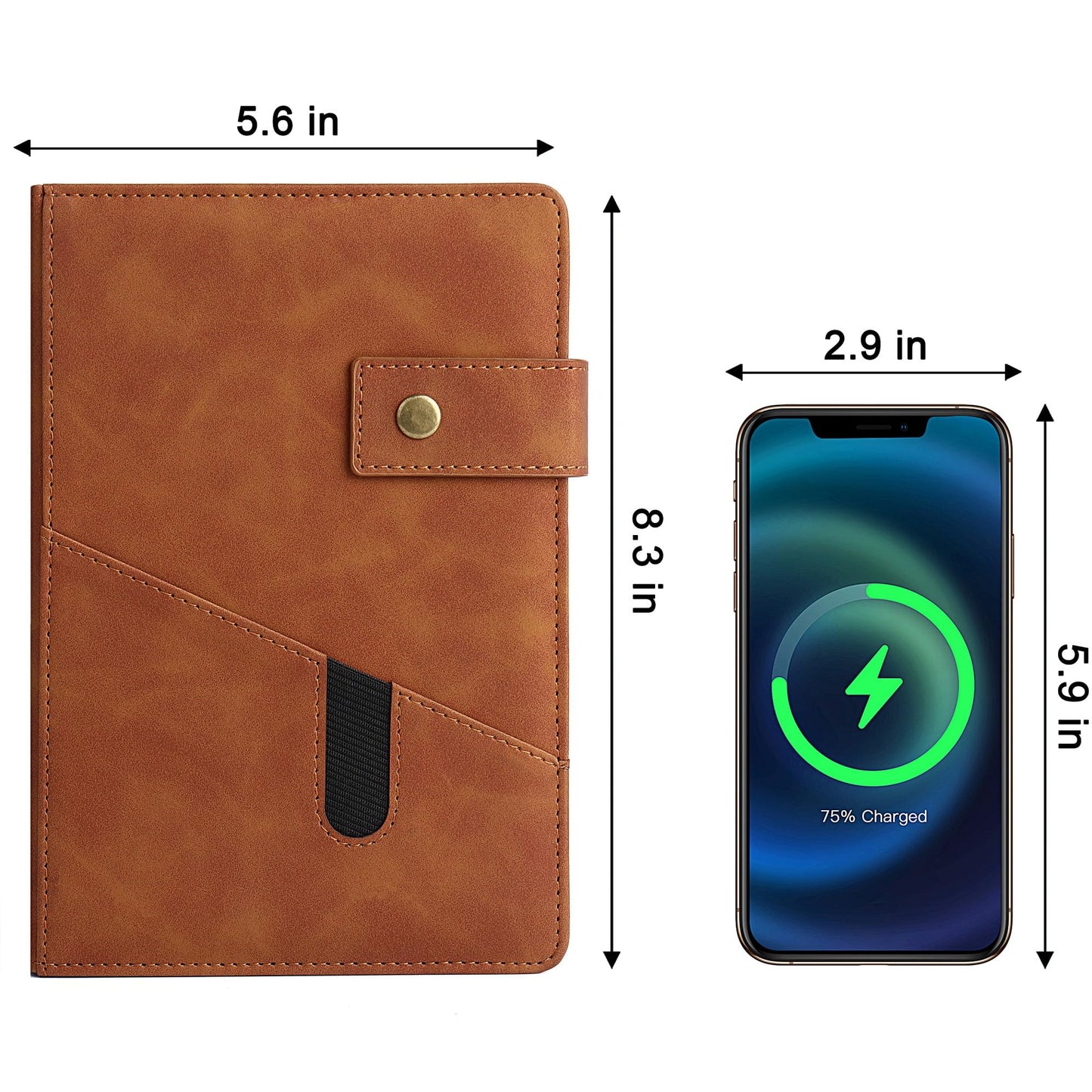 Lined Journal Notebook for women men,368 Pages Hardcover Leather Journals for Writing, A5 Journaling Notebooks,Daily Journals Notebook for Work Note Taking,Travel,Business,School , 5.7"×8.3" (Brown)