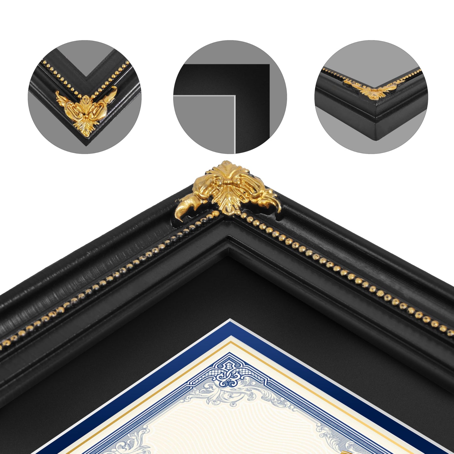 SIMON'S SHOP Diploma Frames 11x14 Matted to 8.5x11 Picture, Black Picture Frames 11 x 14 with Mat for 8.5 by 11 Certificates Documents